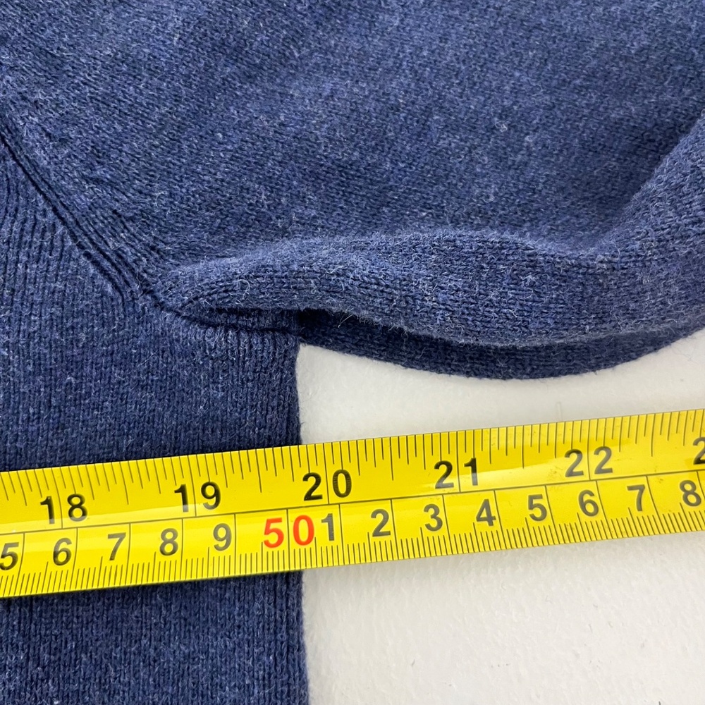 Tommy Hilfiger Mens Size M 1/4 Zip Pullover Sweater Blue Mock Neck Logo - Picture 6 of 8